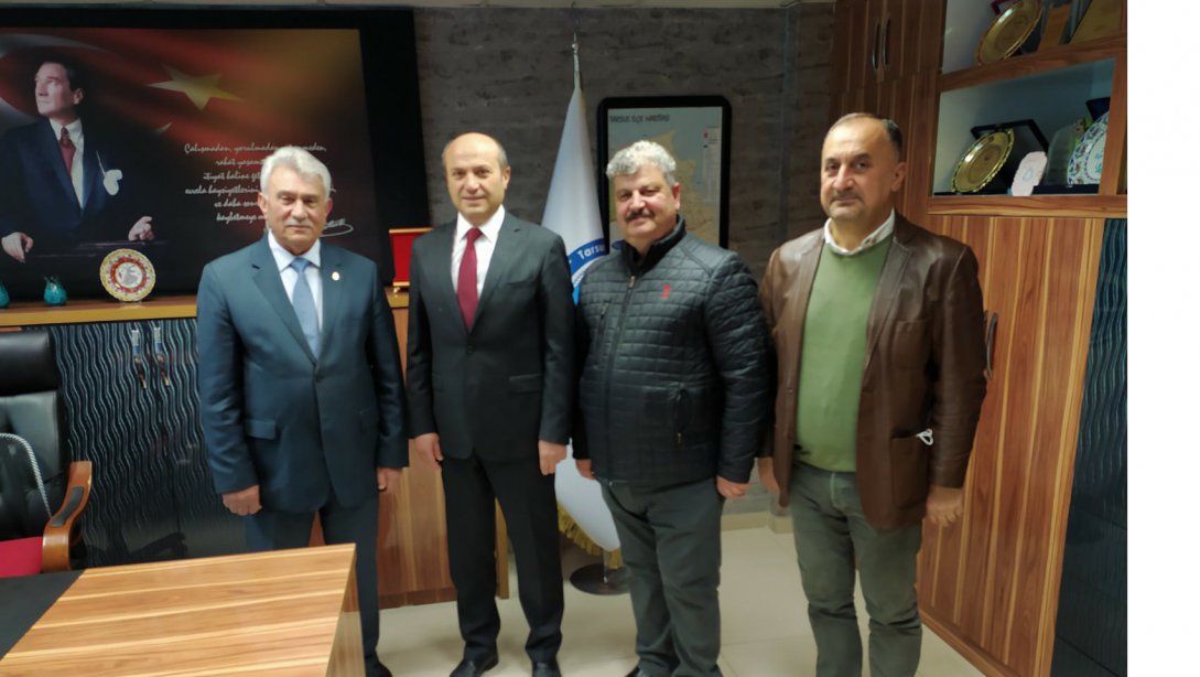 Tarsus Bakkallar ve Bayiler Odası Yönetimi, İlçe Milli Eğitim Müdürümüz Mehmet METİN'i Ziyaret Etti