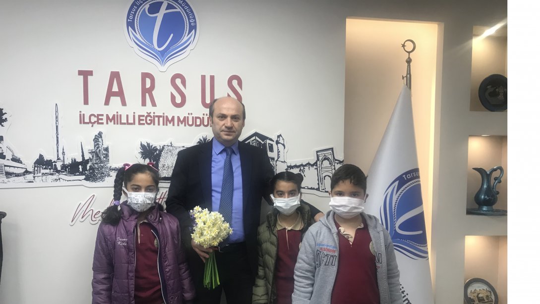 Beylice Şehit Piyade Başçavuş Faruk Kaya İlkokulu Öğretmen ve Öğrencileri, İlçe Milli Eğitim Müdürümüz Mehmet Metin'i Ziyaret Etti